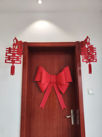 DIY сватбена висяща панделкова украса от нетъкан текстил за стени и врати