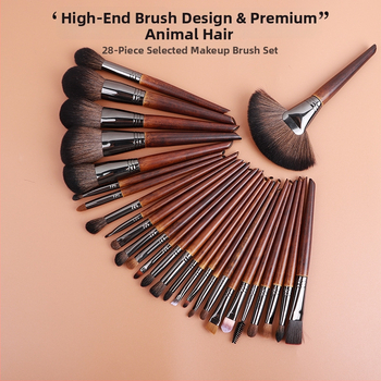 28-dielny set štetcov na make-up, kompletný profesionálny set pre zmiešanú pleť, 3-ročná trvanlivosť