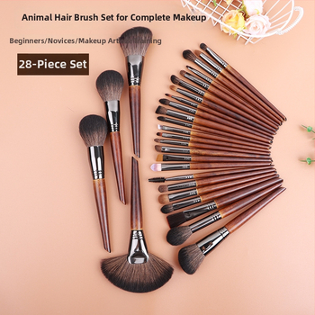 28-dielny set štetcov na make-up, kompletný profesionálny set pre zmiešanú pleť, 3-ročná trvanlivosť
