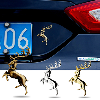 Autó-embléma, anyag: cinköntvény, minta: szarvas, telepítés ragasztóval