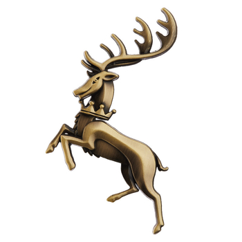 Autó-embléma, anyag: cinköntvény, minta: szarvas, telepítés ragasztóval