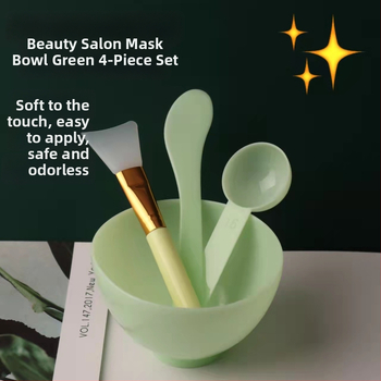 VENINOW Sada nástrojov na starostlivosť o pleť Spa, 4-dielna sada: miska na masku, štetec, silikonová malá miska, lyžička na prášok