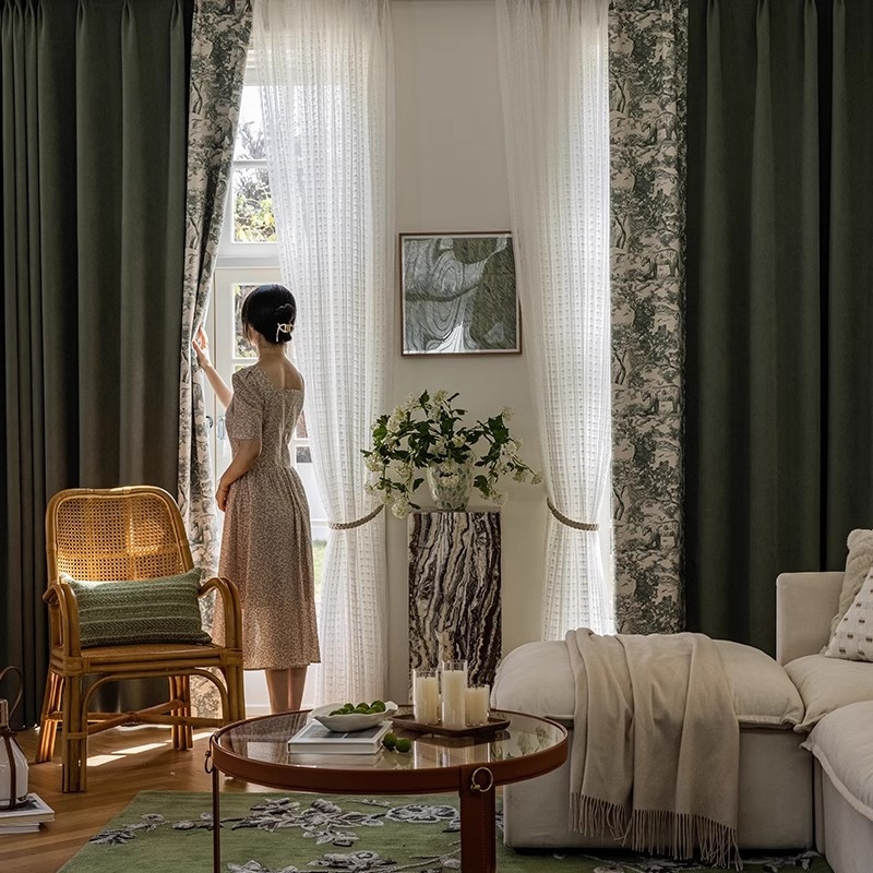 Κουρτίνες Chenille για σαλόνι και υπνοδωμάτιο, υψηλή σκίαση 71-90%, διαδικασία εκτύπωσης, στυλ Light Luxury