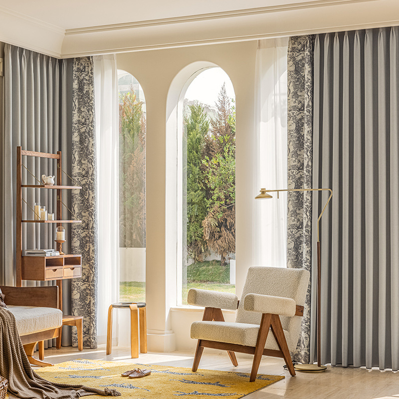 Κουρτίνες Chenille για σαλόνι και υπνοδωμάτιο, υψηλή σκίαση 71-90%, διαδικασία εκτύπωσης, στυλ Light Luxury