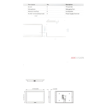 DS-KH6350-WTE1 Stație interioară de videointercom