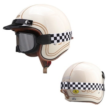 Cască moto semi-închisă retro – ABS, stil vintage, certificat DOT și 3C, pentru adulți, toate anotimpurile, pentru naveta zilnică