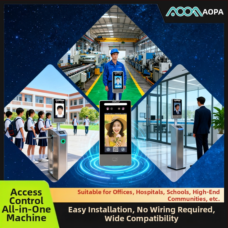 Aosong Aoof002 Integrovaný systém riadenia prístupom s rozpoznávaním tváre a videointerkomom, ukladanie 50, Wi‑Fi interkom, napájanie 24V