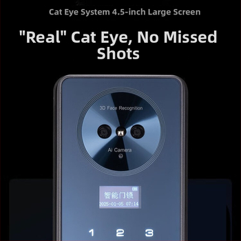 OSPON Os870 Încuietoare inteligentă pentru uși cu recunoaștere facială și amprentă – acces multiplu: față, amprentă, parolă, card, aplicație, cheie; stocare 100 de amprente; >10.000.000 de deblocări; scanare <0,5 s; temperatură de funcționare -25°C până la