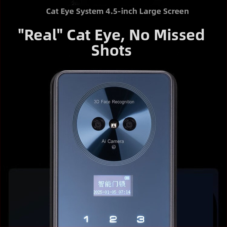 OSPON Os870 Încuietoare inteligentă pentru uși cu recunoaștere facială și amprentă – acces multiplu: față, amprentă, parolă, card, aplicație, cheie; stocare 100 de amprente; >10.000.000 de deblocări; scanare <0,5 s; temperatură de funcționare -25°C până la