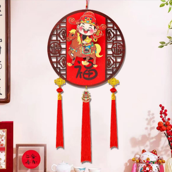 Fejét csóváló Bőség Istene figurája, kínai stílus, kézzel készített, flokált szövetből, nappali díszítés a Tavaszünnep idejére