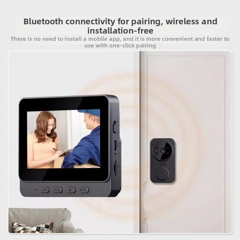 Interfon video fără fir — unghi ultra-larg, vizionare nocturnă, monitorizare în timp real de la distanță, alimentare 220V, potrivit pentru casă și birou