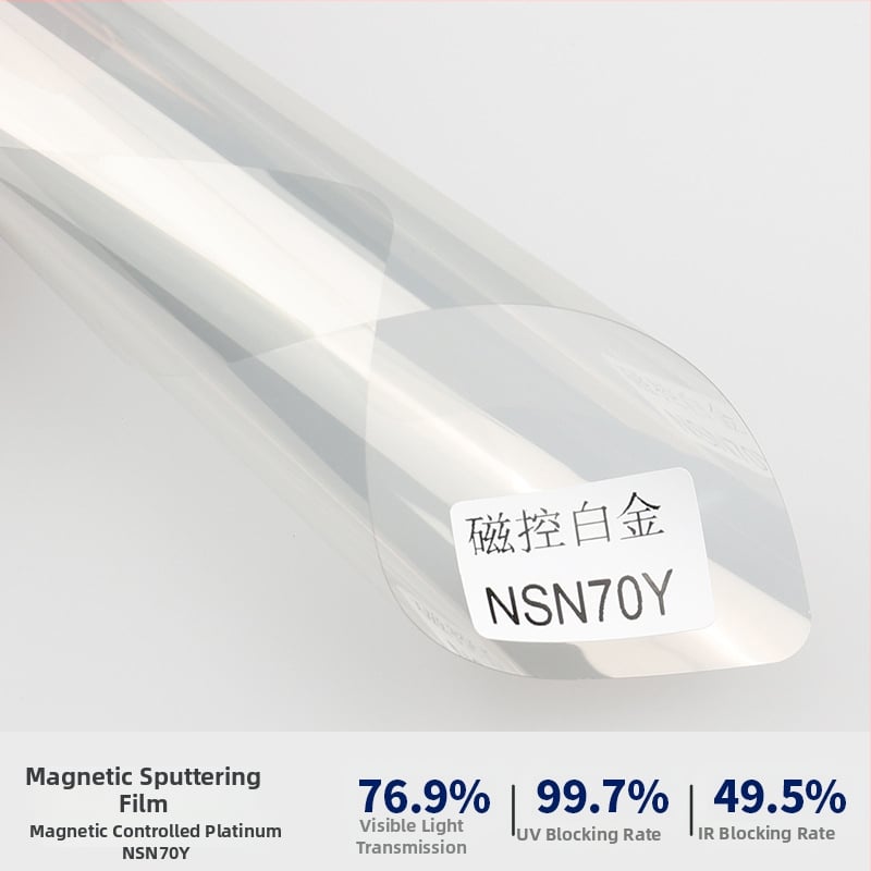 Φιλμ παραθύρων αυτοκινήτου με προστασία από έκρηξη, διπλό στρώμα μεταλλικού μαγνητικού ελέγχου, θερμική ανακλαστική μόνωση, πάχος 2 mil, διαπερατότητα φωτός 6–75%, UV προστασία 99,9%