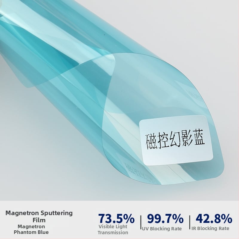 Φιλμ παραθύρων αυτοκινήτου με προστασία από έκρηξη, διπλό στρώμα μεταλλικού μαγνητικού ελέγχου, θερμική ανακλαστική μόνωση, πάχος 2 mil, διαπερατότητα φωτός 6–75%, UV προστασία 99,9%