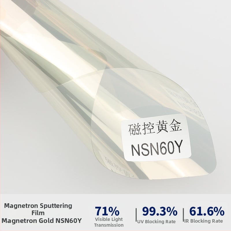 Φιλμ παραθύρων αυτοκινήτου με προστασία από έκρηξη, διπλό στρώμα μεταλλικού μαγνητικού ελέγχου, θερμική ανακλαστική μόνωση, πάχος 2 mil, διαπερατότητα φωτός 6–75%, UV προστασία 99,9%