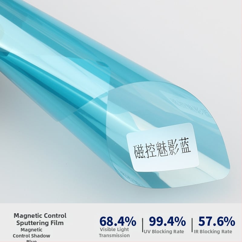 Φιλμ παραθύρων αυτοκινήτου με προστασία από έκρηξη, διπλό στρώμα μεταλλικού μαγνητικού ελέγχου, θερμική ανακλαστική μόνωση, πάχος 2 mil, διαπερατότητα φωτός 6–75%, UV προστασία 99,9%