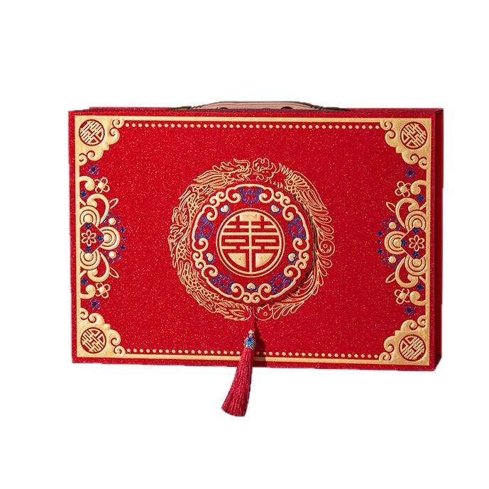 Подаръчна кутия за сватбени подаръци, хартиена, с печат 'Happy', без пробиване за монтаж, подходяща за сватби