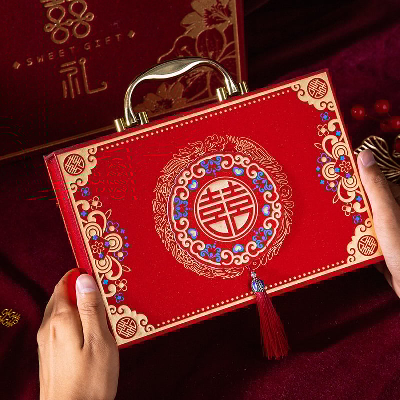 Подаръчна кутия за сватбени подаръци, хартиена, с печат 'Happy', без пробиване за монтаж, подходяща за сватби