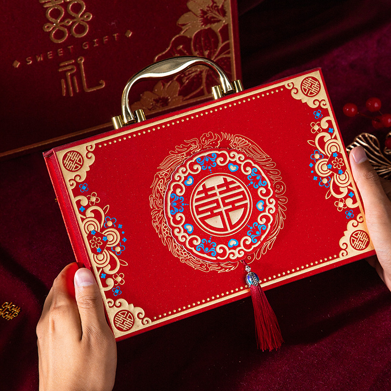 Подаръчна кутия за сватбени подаръци, хартиена, с печат 'Happy', без пробиване за монтаж, подходяща за сватби