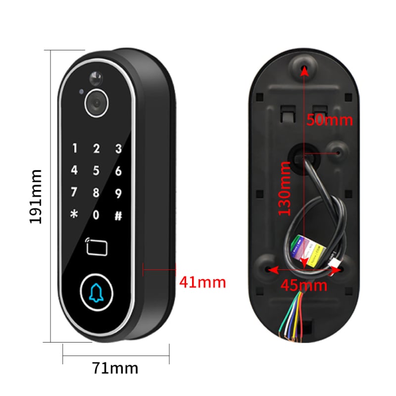 Εξωτερικό αδιάβροχο WiFi βιντεοθυροτηλέφωνο, απομακρυσμένος οπτικός έλεγχος, νυχτερινή υπέρυθρη ανίχνευση, 128GB αποθήκευση, Μοντέλο M8