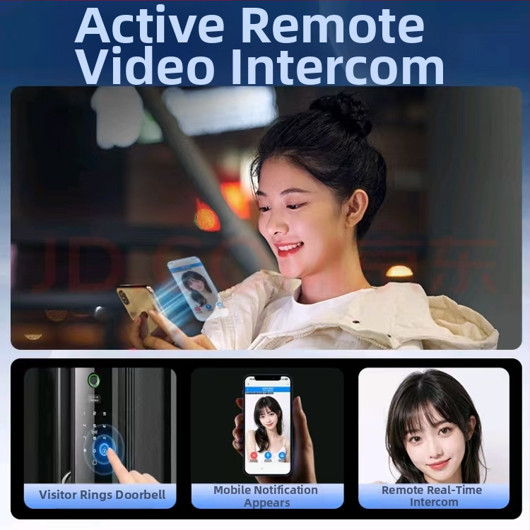 Smart zámok na dvere s odtlačkom prstu, s heslom a kľúčom - uložených 300 odtlačkov, odomknutie do <1 s, DC napájanie, model B87-A