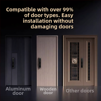 Okos bejárati ajtózár arcfelismeréssel és macskaszem kamerával, távoli feloldás (100 ujjlenyomat-tárolás; 0,5 s beolvasás; FAR 0,01%; FRR 0,01%; -20 °C–65 °C)