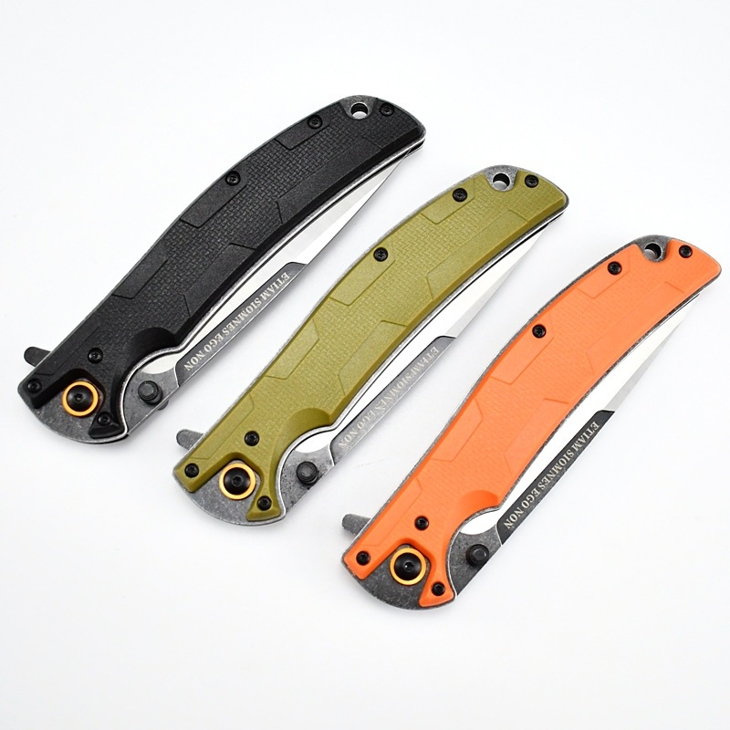 Πτυσσόμενο μαχαίρι επιβίωσης για εξωτερικές χρήσεις, με μηχανισμό γρήγορου ανοίγματος και ρουλεμάν