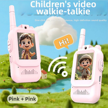 Intercom video pentru copii cu display HD de 2 inch, apel video wireless, baterie litiu 600 mAh