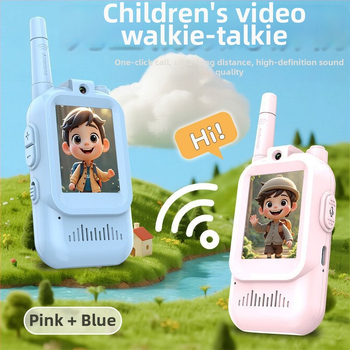 Intercom video pentru copii cu display HD de 2 inch, apel video wireless, baterie litiu 600 mAh