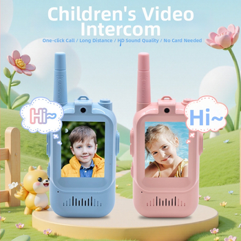 Intercom video pentru copii cu display HD de 2 inch, apel video wireless, baterie litiu 600 mAh