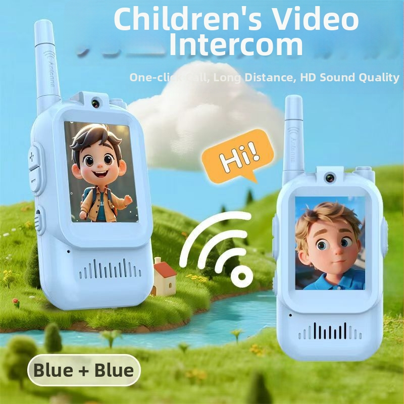 Intercom video pentru copii cu display HD de 2 inch, apel video wireless, baterie litiu 600 mAh