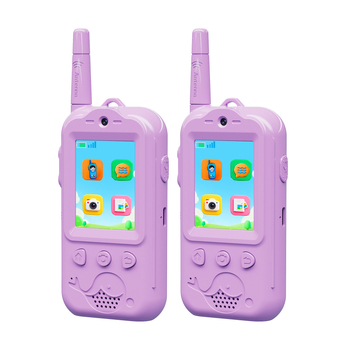 Interfon video pentru copii cu obiectiv dublu, cu display, fără fir, pentru interior și exterior, 1 canal, până la 1,5 km, baterie litiu 650 mAh