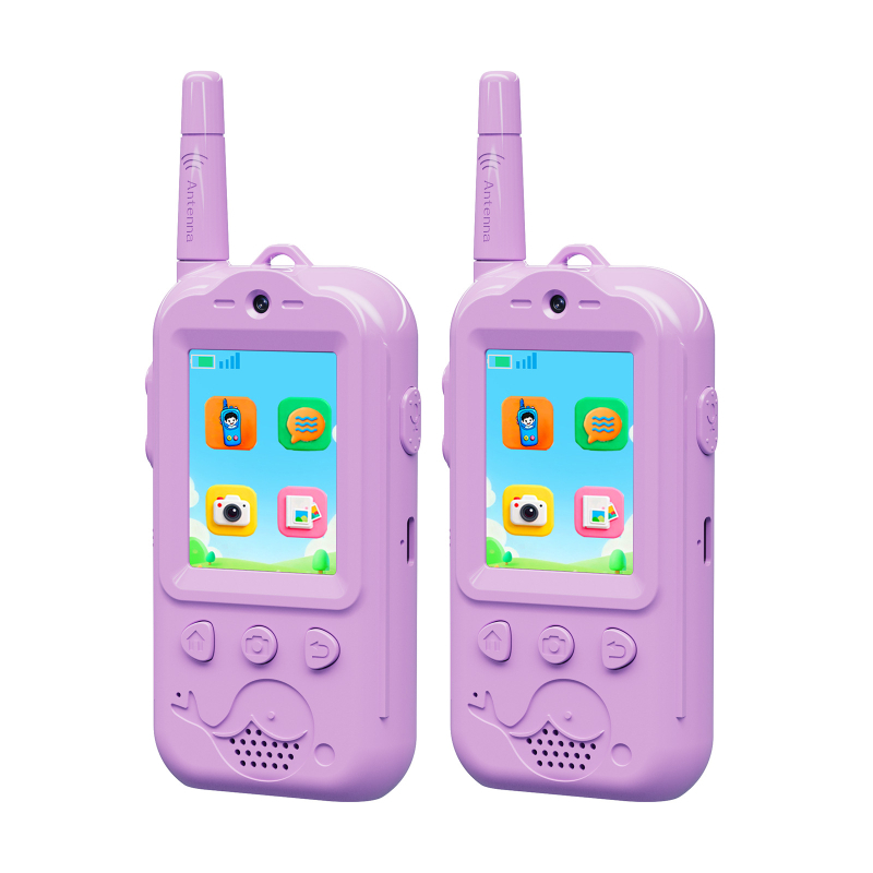 Interfon video pentru copii cu obiectiv dublu, cu display, fără fir, pentru interior și exterior, 1 canal, până la 1,5 km, baterie litiu 650 mAh