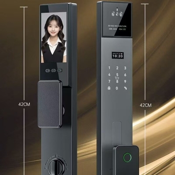 3D arcfelismeréses intelligens ajtózár jelszóval, ujjlenyomat- és távoli nyitással faajtókhoz | 0,5 s beolvasás, 0,1% hamis felismerés, -20°C működés