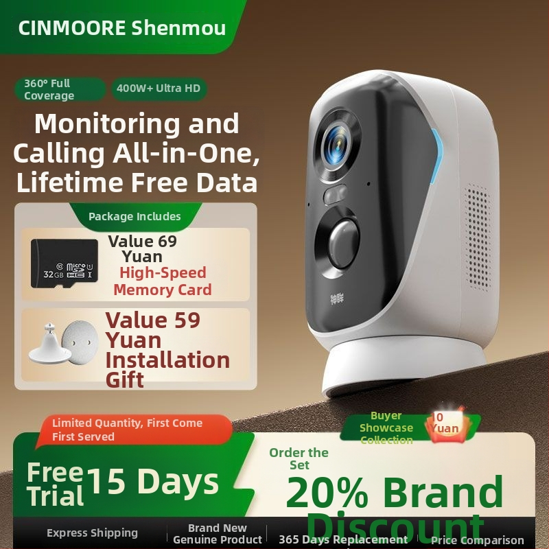 Smart kamera pre domáce monitorovanie — 1080p, 2.8mm objektív, nočné videnie, cloudové úložisko, vzdialené ovládanie cez mobilnú aplikáciu.