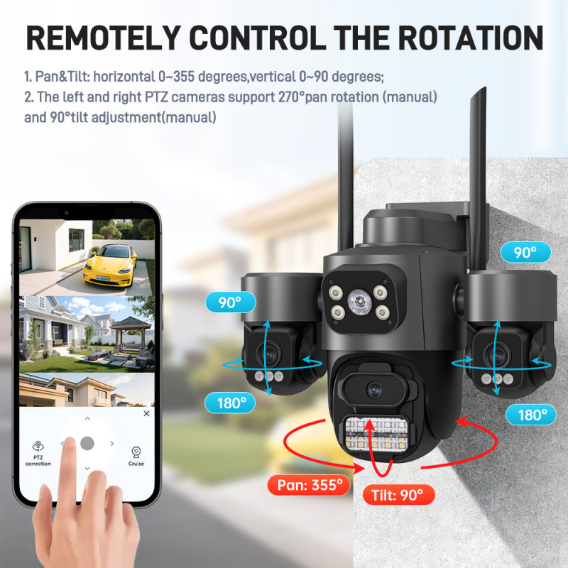 Ασύρματη κάμερα επιτήρησης με WiFi, 3 MP, φακός 4 mm, νυχτερινή όραση, έλεγχος μέσω εφαρμογής