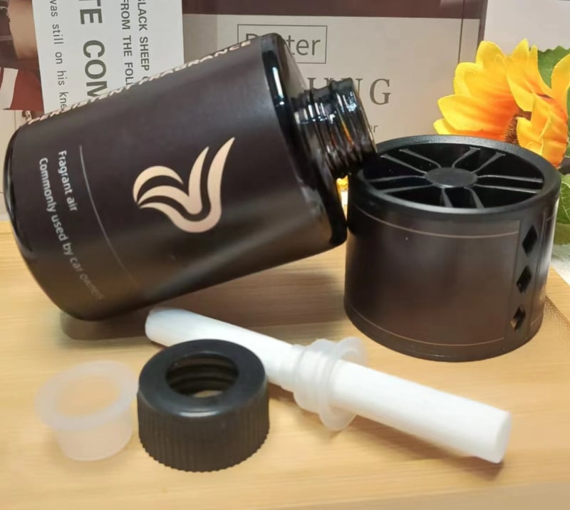 Autó illatosító üveg, magas fehér üveg, Hengya Glass, logónyomtatás elérhető, dekoratív célra