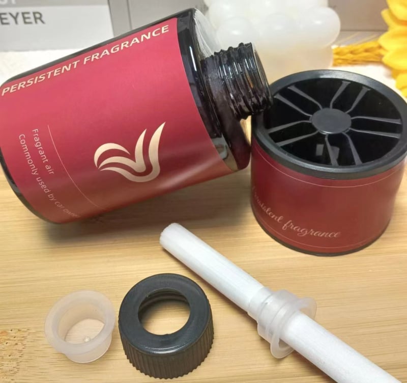 Autó illatosító üveg, magas fehér üveg, Hengya Glass, logónyomtatás elérhető, dekoratív célra