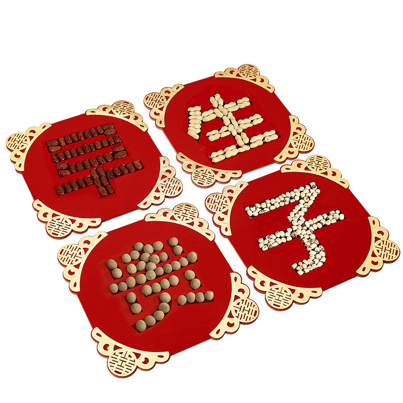 Сватбена украса за легло с дълбоки канали — комплект форми от KT дъска, Opp опаковка, за домашна употреба