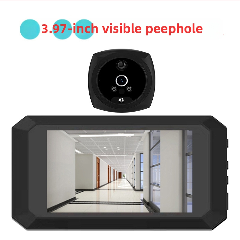 Video interfon pentru ușă A9, alimentare prin baterie, 5V, sonerie inclusă