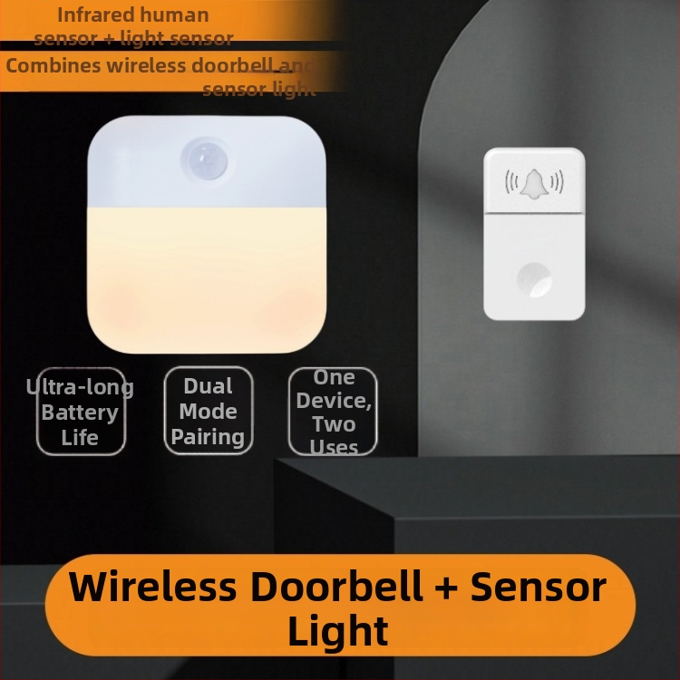WB06-2 Bezdrôtový zvonček do dverí s indukčnou lampou a diaľkovým ovládaním, napájanie AA batériou, 4,5V, 38 tónov zvonenia