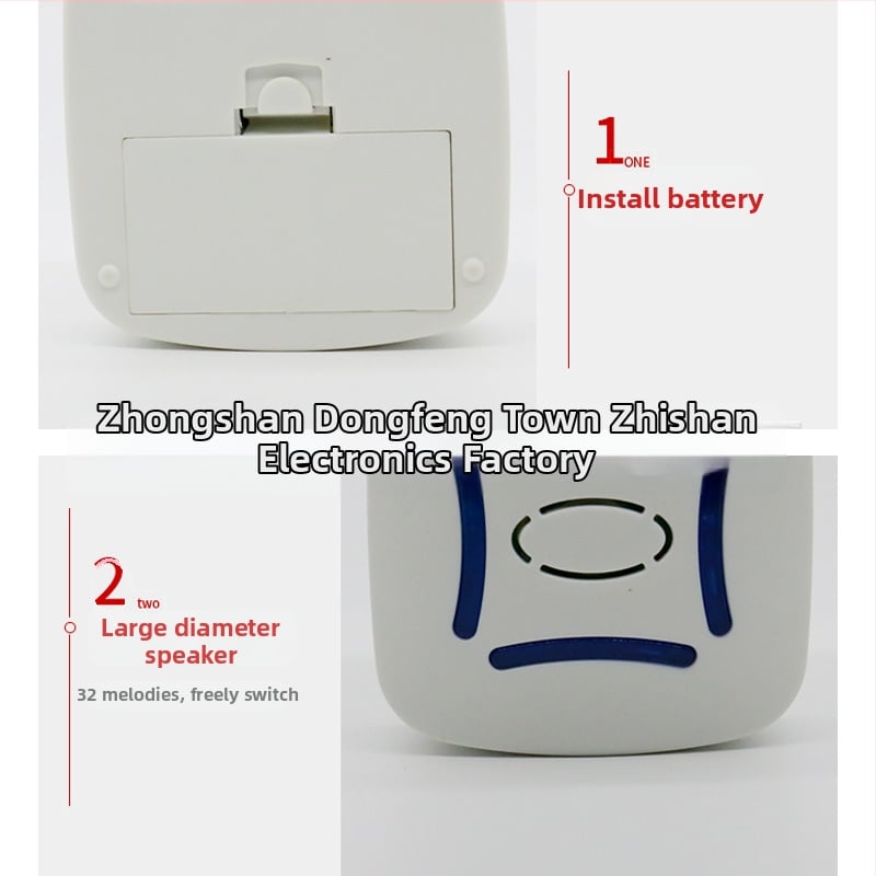 Ασύρματος θυροτηλέφωνο, μοντέλο Zhishan 805ACDC, τροφοδοσία AC/DC 220V, 32 μελωδίες, κατανάλωση 2W, για κατοικίες