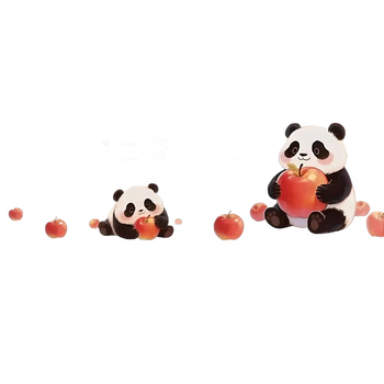 Αυτοκόλλητο τοίχου κουζίνας – Panda Apple μοτίβο, ανθεκτικό σε λιπαρά, καρτούν επίπεδη διακόσμηση, 1 τεμάχιο, φιλμ πλαστικό