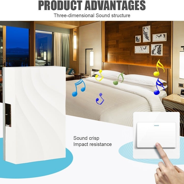 Ενσύρματος μηχανικός θυροτηλέφωνος Ding Dong, μοντέλο Q-801, τροφοδοσία 220V, χωρίς μπαταρία, ήχος Ding Dong, κατάλληλο για ξενοδοχείο, διαμέρισμα, κατοικία