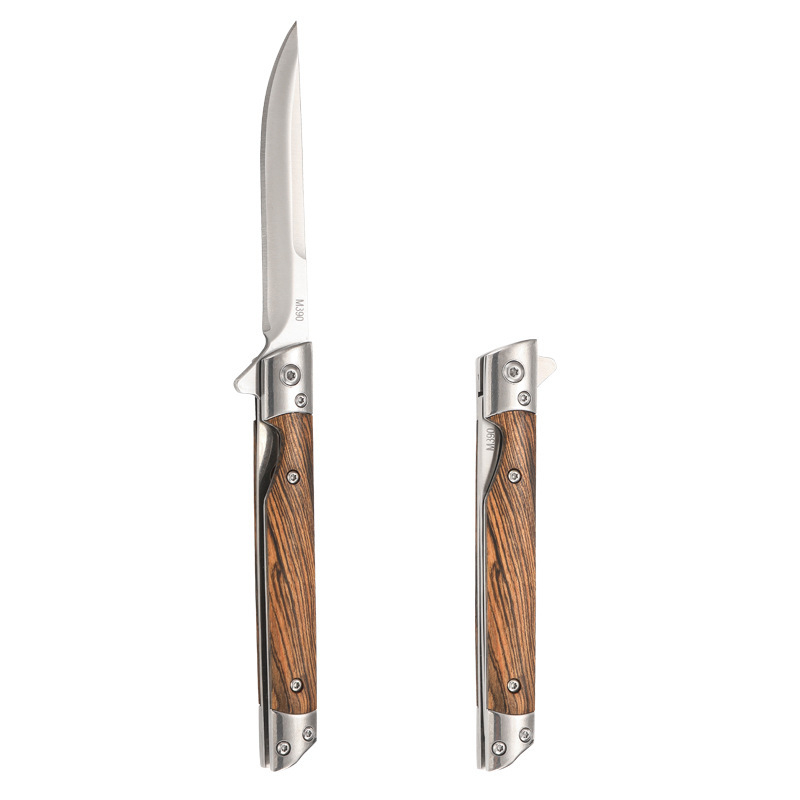 Jin Tuo sklopni nož s damaskim uzorkom, nehrđajući čelik 3Cr13Mov, višenamjenski za kampiranje na otvorenom, brzo otvaranje