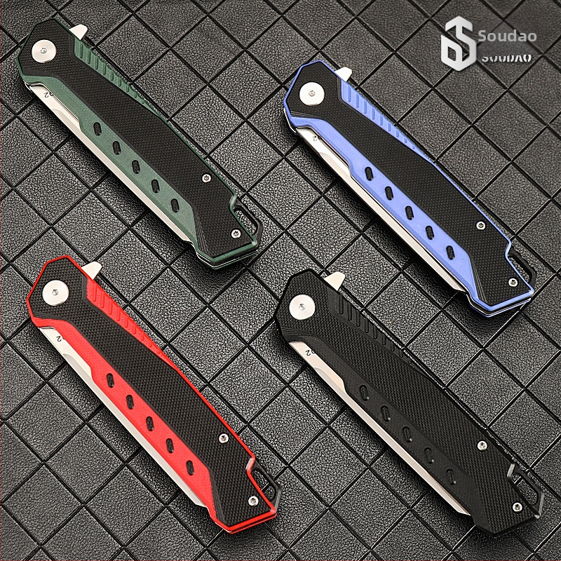 Cableway Skladací nôz z D2 ocele s G10 rukoväťou – rýchle otvorenie, kempingový taktický nôž