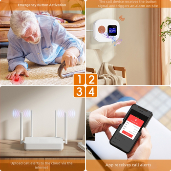 WiFi vészjelző gomb SOS-híváshoz idős embereknek – 5V tápegység, 16 csengőhang, energiafogyasztás 1W; alkalmas kórházak, gondozó otthonok, családok, szállodák, villák számára