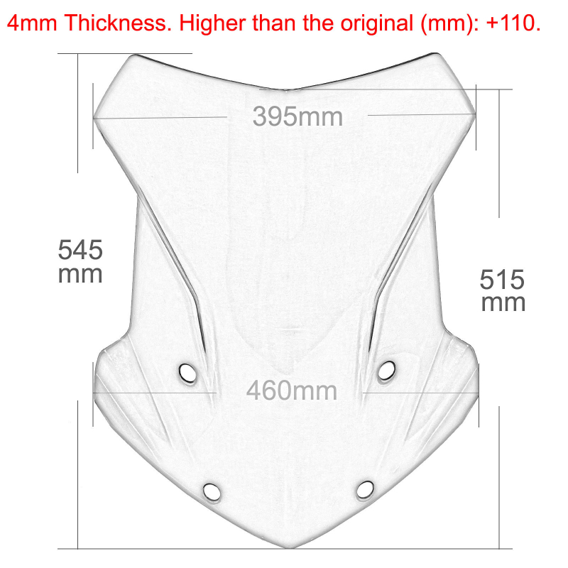 Vjetrobran deflektor za BMW R1200GS LC/ADV 2013–2022 – PC plastika, podignuto prednje staklo, težina 1,3 kg