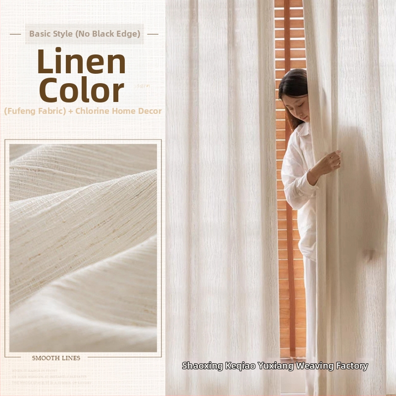 Závesy do okien z polyesteru, polopriesvitné, moderný minimalistický štýl; značka Yuxiang textile; inštalácia k dispozícii.