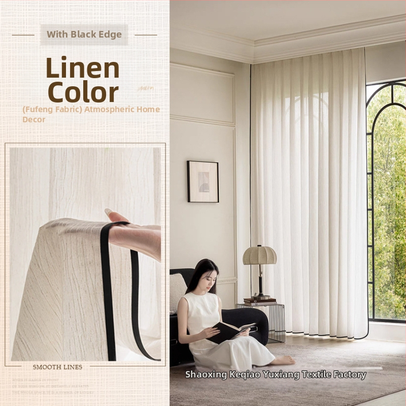 Závesy do okien z polyesteru, polopriesvitné, moderný minimalistický štýl; značka Yuxiang textile; inštalácia k dispozícii.