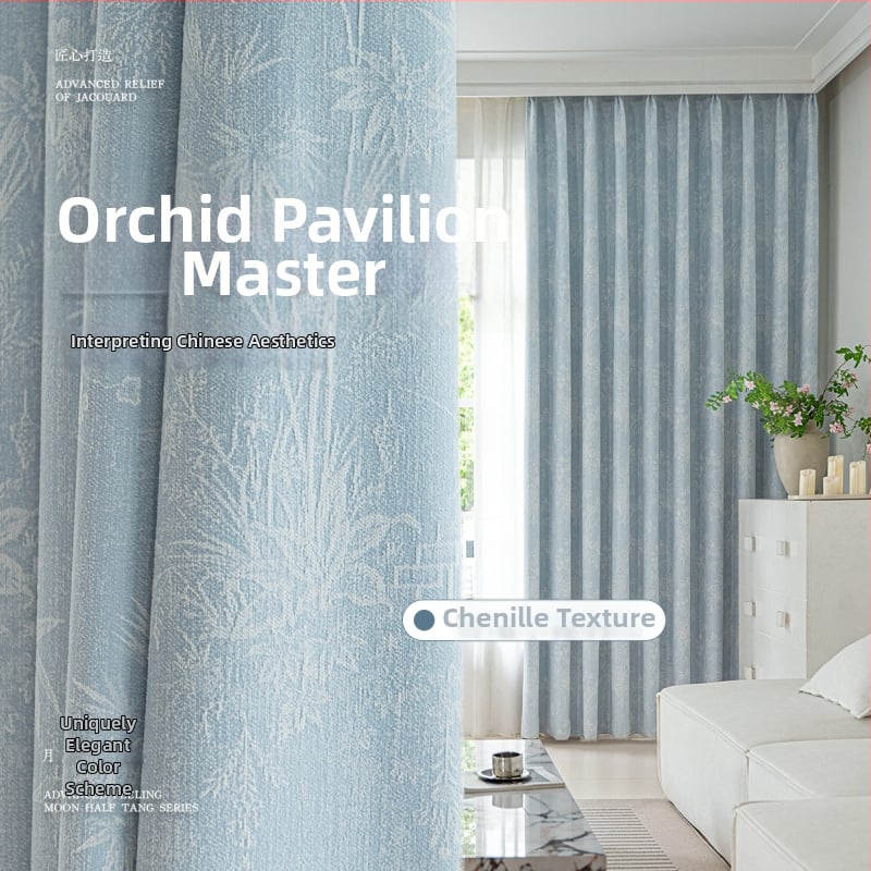Zavjese Chenille Jacquard, moderno minimalistički stil, blackout za spavaću sobu, dizajn Lanting Master
